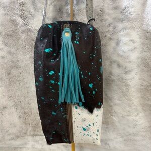 Myra Bag Black and Teal Speckled Cosmetic Case